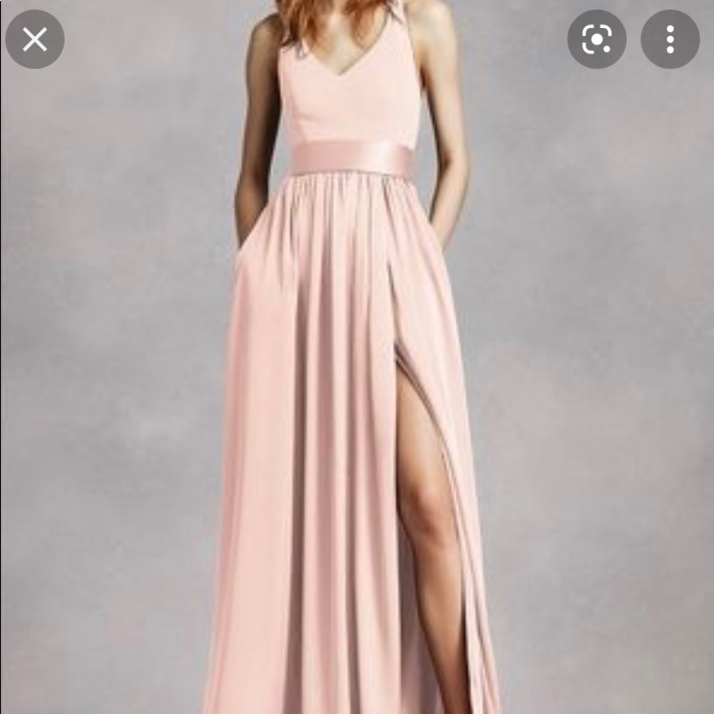 White by Vera Wang blush bridesmaid dress